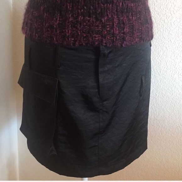 Vintage Y2K ABS Black Mini Skirt Size 6 EUC Goth - Picture 2 of 6